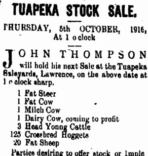 Page 2 Advertisements Column 1 (Tuapeka Times 23-9-1916)