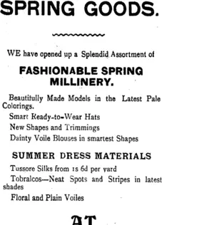 Page 2 Advertisements Column 4 (Tuapeka Times 30-9-1916)