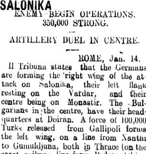 SALONIKA (Tuapeka Times 19-1-1916)