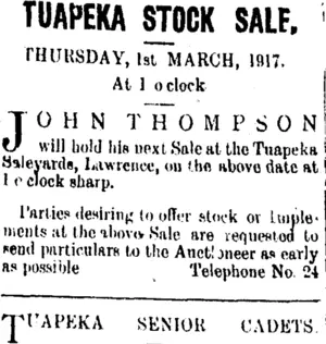 Page 2 Advertisements Column 1 (Tuapeka Times 7-2-1917)