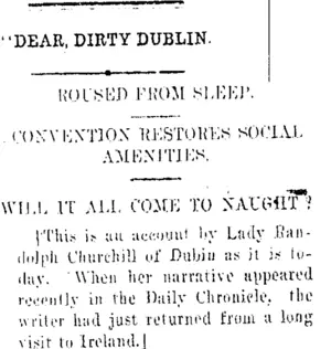 "DEAR, DIRTY DUBLIN." (Tuapeka Times 3-4-1918)