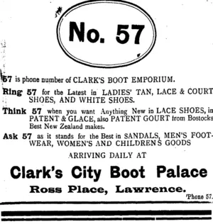 Page 3 Advertisements Column 1 (Tuapeka Times 18-12-1918)