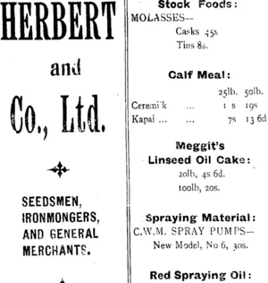 Page 2 Advertisements Column 3 (Tuapeka Times 26-2-1919)
