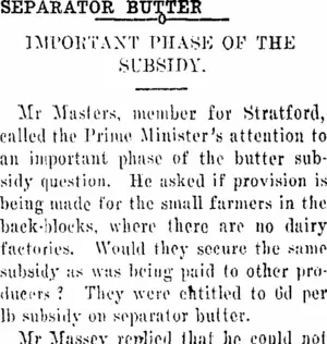 SEPARATOR BUTTER. (Tuapeka Times 23-10-1920)