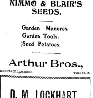 Page 3 Advertisements Column 6 (Tuapeka Times 23-10-1920)