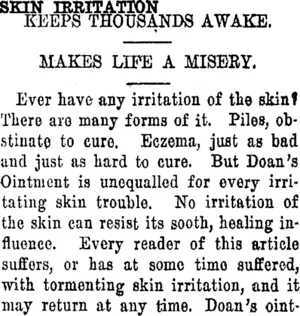 SKIN IRRITATION. (Tuapeka Times 23-10-1920)