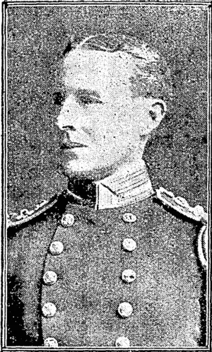 CAPTAIN JOHN C. T. GLOSSOP, R.N., H.M.A.S. SYDNEY. (Photographed by Lafayette.) (Wanganui Chronicle, 12 January 1915)