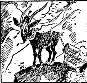 This American cartoonist depicts the unhappy state of 'Sick Man Turkey.' who has 'played the goat' fcr Germany's sake and is suffering as a result.���-(Huntingdon 'Dispatch,' West Virginia.) ��� (Wanganui Chronicle, 06 July 1916)
