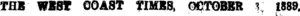 Untitled Illustration (West Coast Times, 03 October 1889)