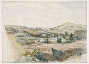 Smallfield, Percy Scott (Rev), 1858-1952 :Epsom, N.Z. [View of Mount St John & One Tree Hill from Mount Eden. ca 1880]