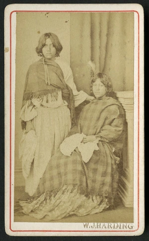 Harding, W J (Wanganui) fl 1826-1899 :Portrait of two unidentified Maori women
