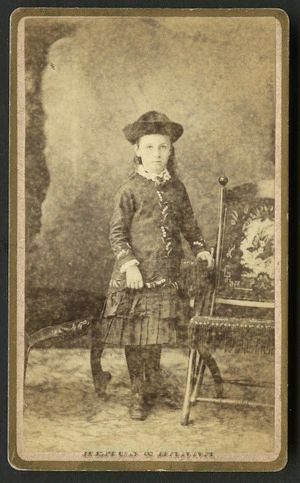 Hemus & Hanna (Auckland) fl 1879-1882 :Portrait of Muriel Rye (aged 6 years) 1883