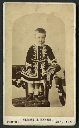 Hemus & Hanna (Auckland) fl 1879-1882 :Portrait of unidentified young boy