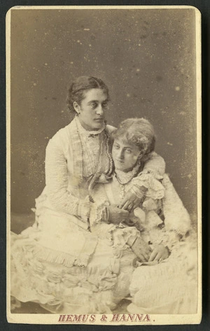 Hemus & Hanna (Auckland) fl 1879-1882 :Portrait of two women (one could be Miss L Isaacs of Tauranga)