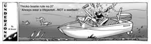 Thicko boatie rule no. 27 - 'Always wear a lifejacket... NOT a seatbelt!' 27 January, 2009