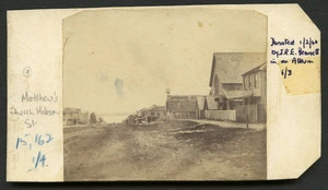 Kinder, John (Auckland) fl 1859-1870 :Photograph of Hobson and Wellesley Streets, Auckland ca 1870