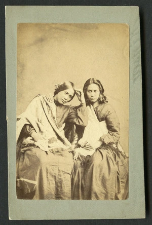 Kinsey, William Henry Scott (Wellington) fl 1860-1931 :Portrait of two unidentified Maori women