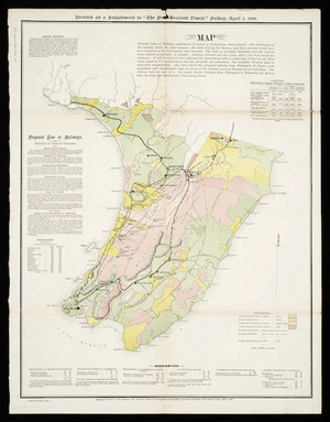 Proposed line of railways : Wellington to Foxton and Palmerston.
