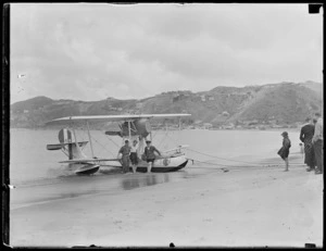Cant 25 seaplane from the Italian cruiser Armando Diaz, at Lyall Bay, Wellington