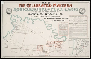 Plan of the celebrated Makerua agricultural and flax lands / Thomas Ward, surveyor.