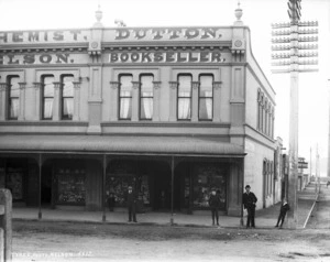 View of G.W. Dutten's book shop in Courtenay Place, Wellington