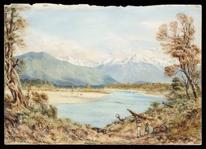 Barraud, Charles Decimus, 1822-1897 :Hokitika River. 1875