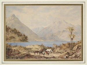 Barraud, Charles Decimus, 1822-1897 :Tikitapu or Blue Lake near Roto Kakahi. 1874