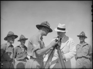 Prime Minister Peter Fraser with NZ soldiers, Egypt