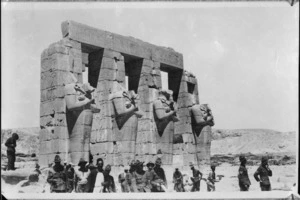 Troops at Mortuary Temple of Ramesis III, Luxor, Egypt