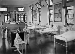 Children in the children's ward of Wellington Hospital
