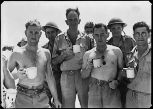 Troops taking refreshment break, Egypt