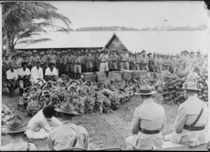 Presentation of food by inhabitants of Kandavu, Fiji