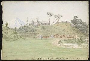 Artist unknown :Mount Taranaki from Parihaka New Zealand Augt 84. [1884]
