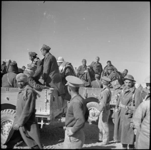Italian POWs for transport to the rear, 1st Libyan Campaign