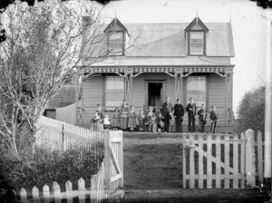 Roots family and their house, Springvale, Wanganui