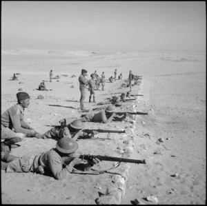 Rifle range practice for NZ Divisional Cavalry, Egypt