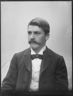 Studio portrait of an unidentified man, possibly Christchurch district