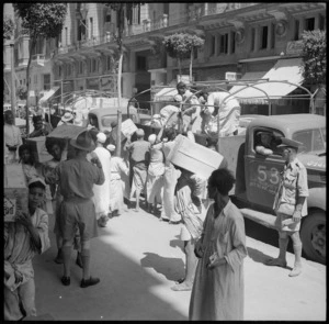 Unloading supplies at the NZ Forces Club, Cairo