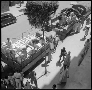 Unloading supplies for the NZ Forces Club, Cairo