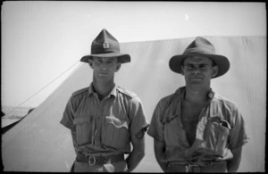 Pte G J W Gorton and Pte C W D Tait after arrival in Middle East
