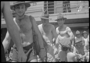 Troopship parade of the 'Hairy Chested' during crossing the line carnival