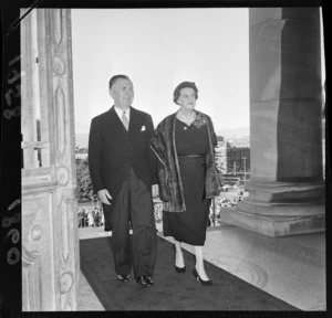 Visitors at the State opening of Parliament, former Prime Minister Holland and wife