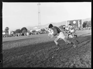 Rugby match between University and Hutt teams