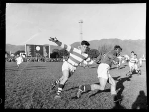 Rugby match between University and Hutt teams