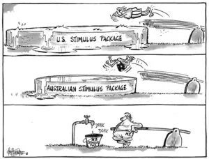 U.S. stimulis package. Australian stimulus package. NZ stimulus package. 13 February 2009.