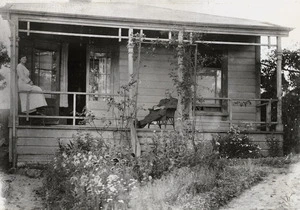 Elsdon Best and his wife Adelaide at their house in Wadestown, Wellington
