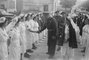 General Freyberg meeting staff of the New Zealand General Hospital, Florence, Italy