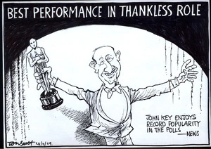 Best performance in thankless role. John Key enjoys record popularity in the polls - news. 24 February 2009.