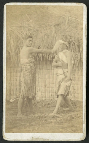 London Photographic Company (Christchurch) fl 1860s-1880s :Portrait of two unidentified Maori men