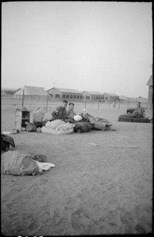 Soldiers spend night on open sand, Maadi Camp